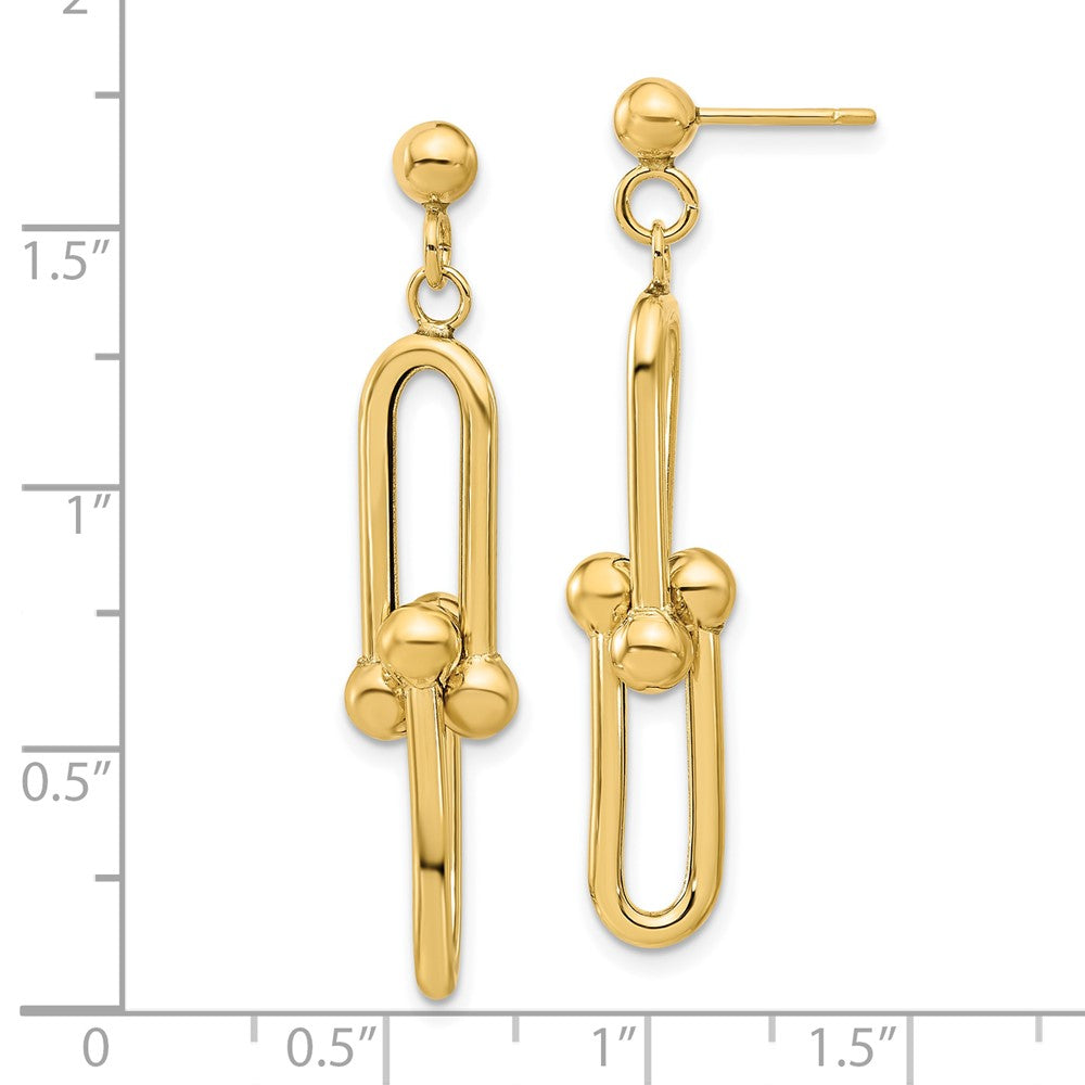 Gold Leslie's 14K Polished Fancy Link Dangle Earrings - Model LE2289 - Charlie & Co. Jewelry