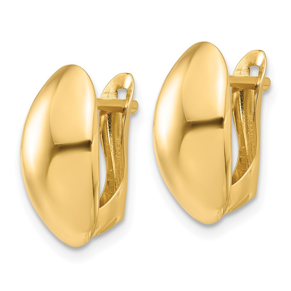 Gold Leslie's 14K Polished Omega Back Earrings - Model LE2320 - Charlie & Co. Jewelry