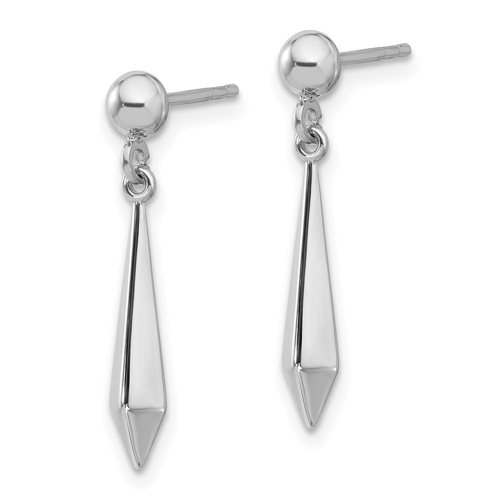 Gold Leslie's 14K White Gold Polished Post Dangle Earrings - Model LE2641W - Charlie & Co. Jewelry