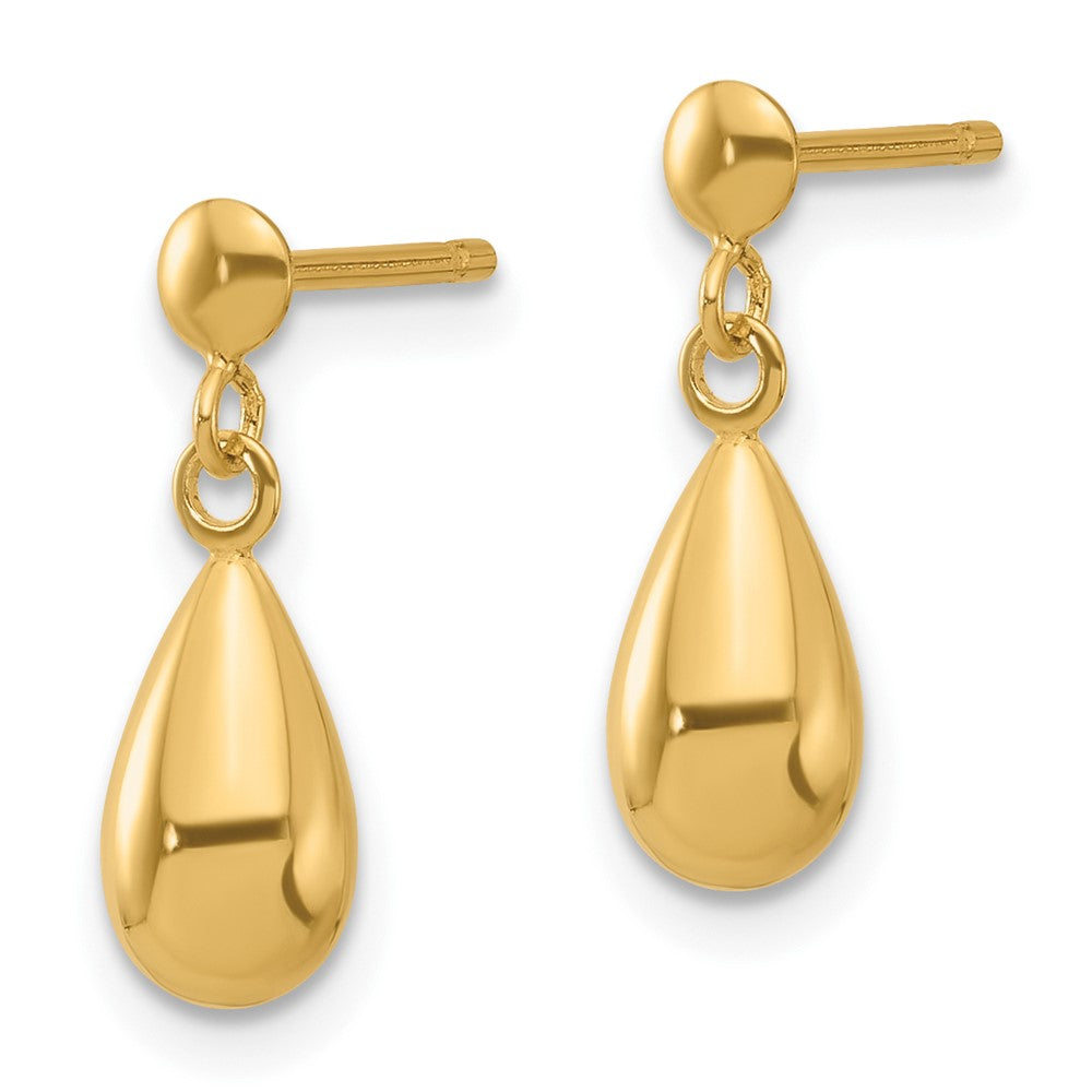 Gold Leslie's 14K Polished Teardrop Dangle Earrings - Model LE2706 - Charlie & Co. Jewelry