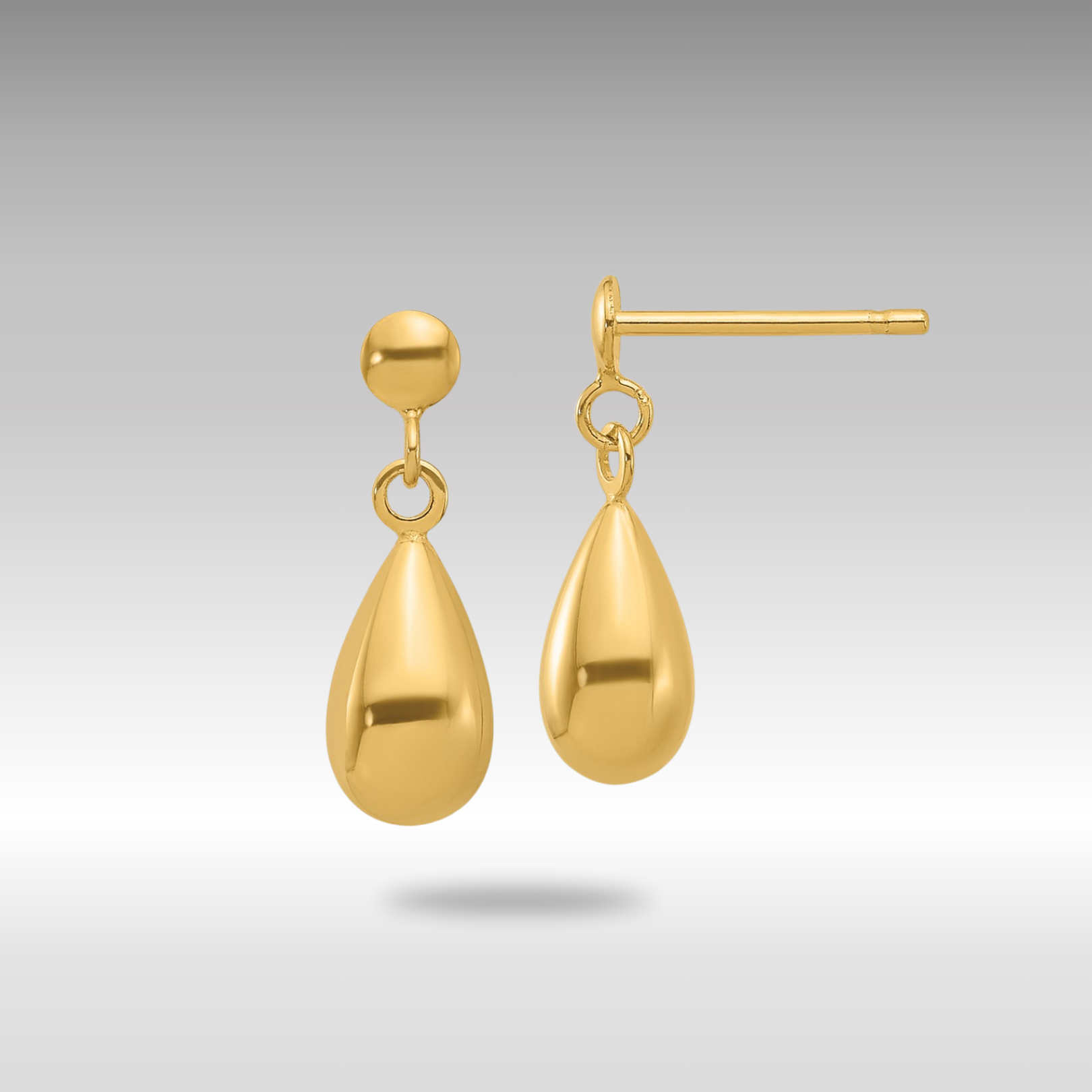 Gold Leslie's 14K Polished Teardrop Dangle Earrings - Model LE2706 - Charlie & Co. Jewelry