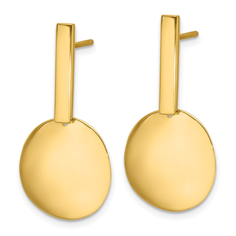 Gold Polished Drop Post Earrings - Model LE2711 - Charlie & Co. Jewelry