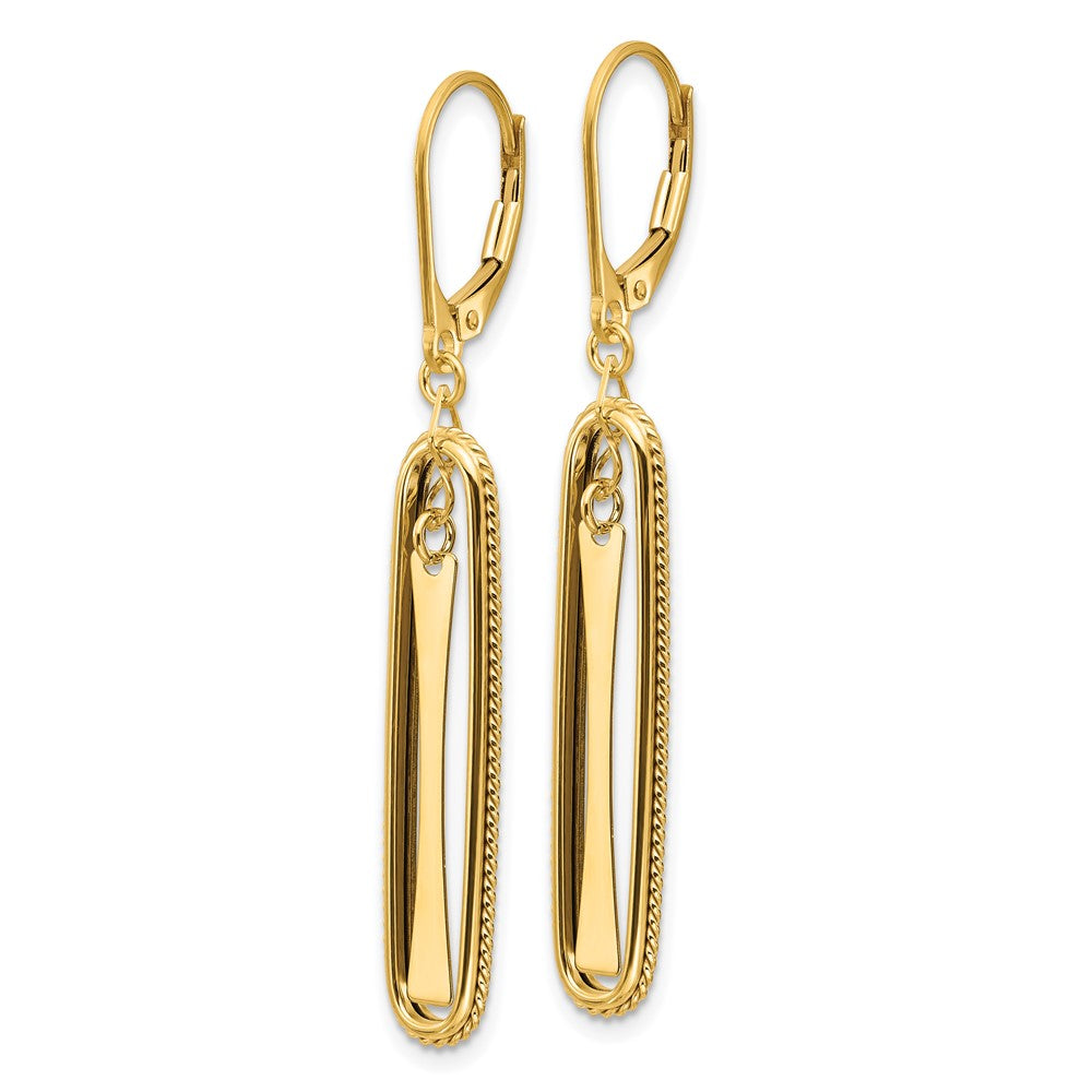 Gold Leslie's 14K Polished Dangle Leverback Earrings - Model LE2723 - Charlie & Co. Jewelry