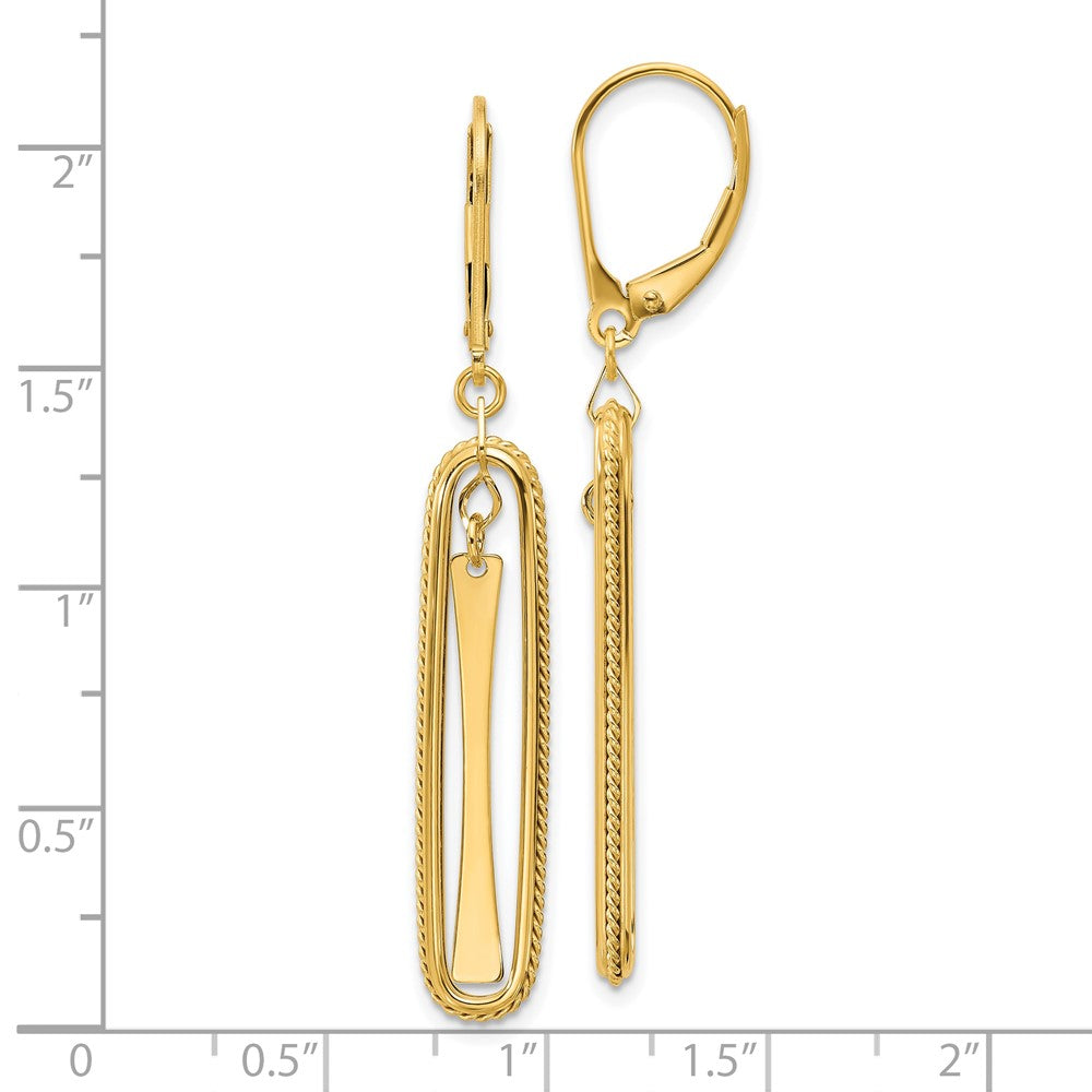 Gold Leslie's 14K Polished Dangle Leverback Earrings - Model LE2723 - Charlie & Co. Jewelry