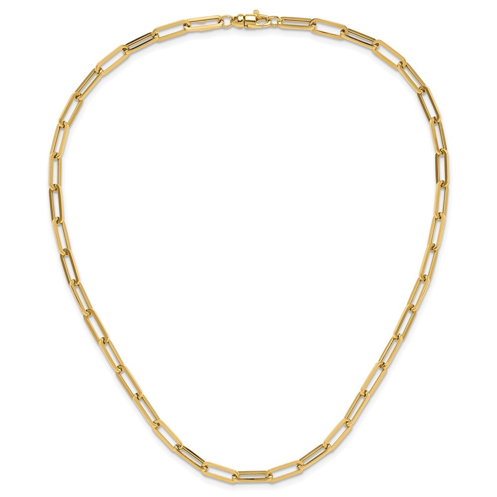 Gold Leslie's 14K Polished Paperclip Link Fancy Necklace Model-LF1529-18 - Charlie & Co. Jewelry