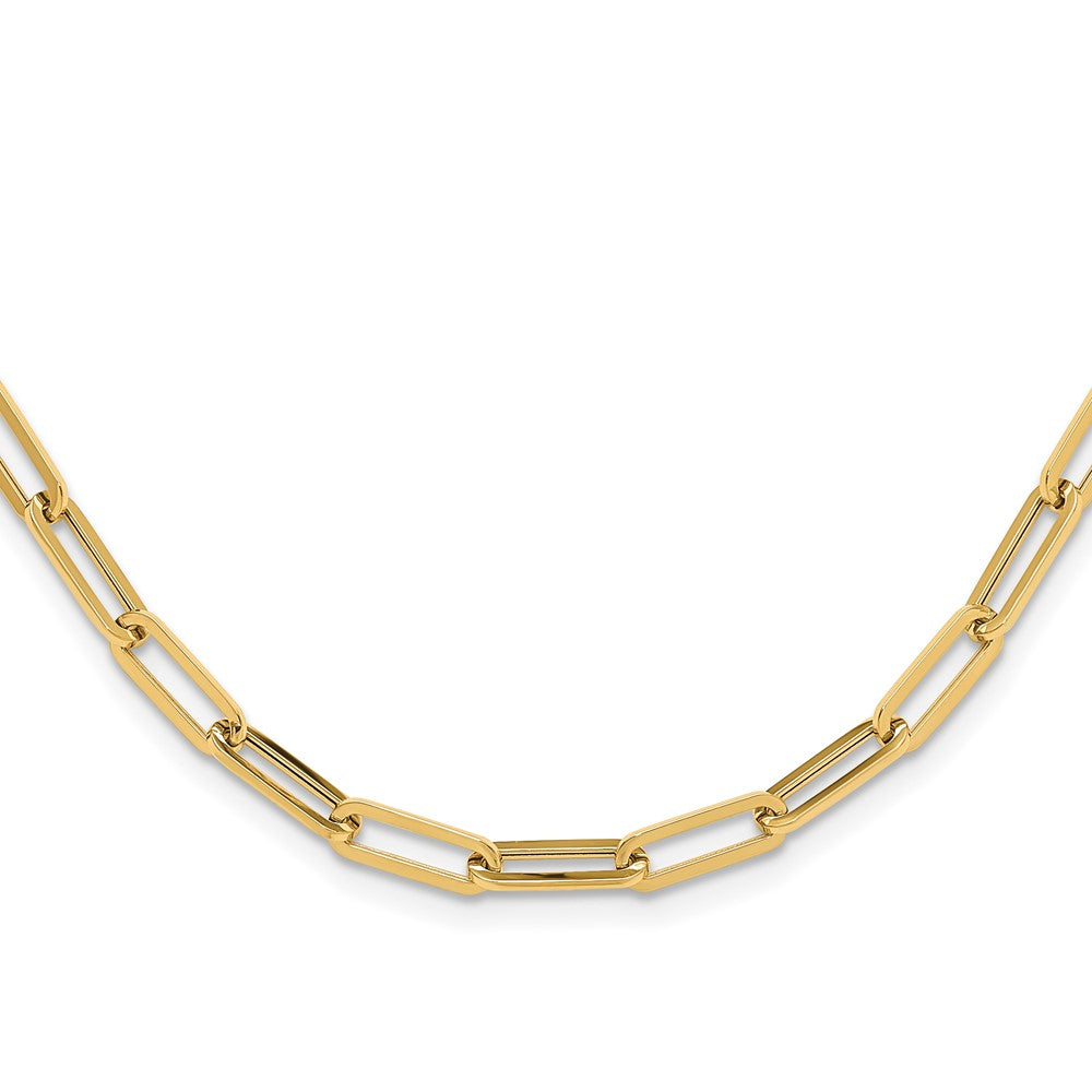 Gold Leslie's 14K Polished Paperclip Link Fancy Necklace Model-LF1529-18 - Charlie & Co. Jewelry