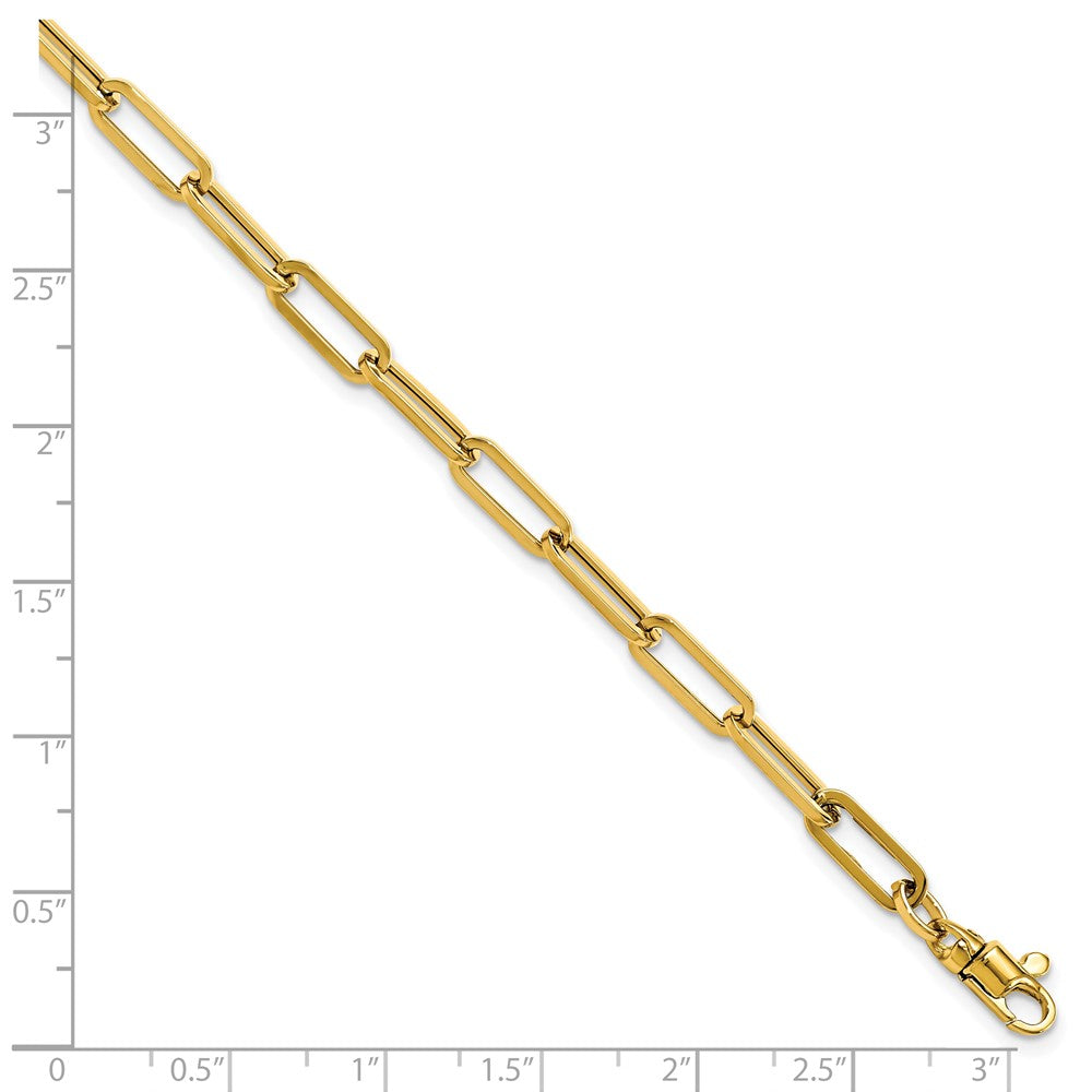 Gold Leslie's 14K 7.5 Inches Polished Paperclip Link with 1in ext Bracelet Model-LF1529-7.5 - Charlie & Co. Jewelry