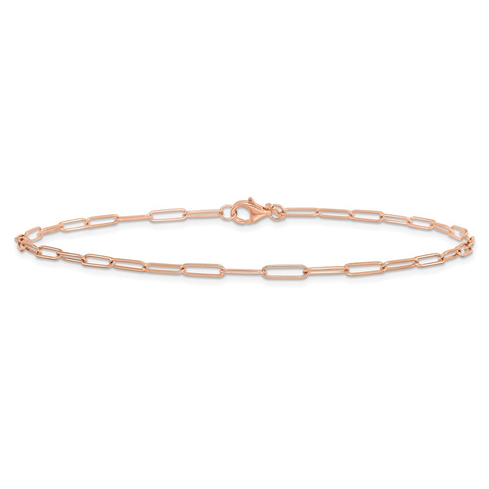 Gold Leslie's 14K Rose Gold Polished Fancy Link Bracelet or Anklet Model-LF1608-7 - Charlie & Co. Jewelry