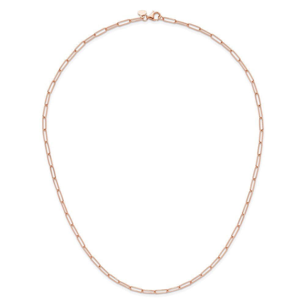 Gold Leslie's 14K 18 Inches Rose Gold Polished Paperclip Link Necklace Model-LF1608-18 - Charlie & Co. Jewelry