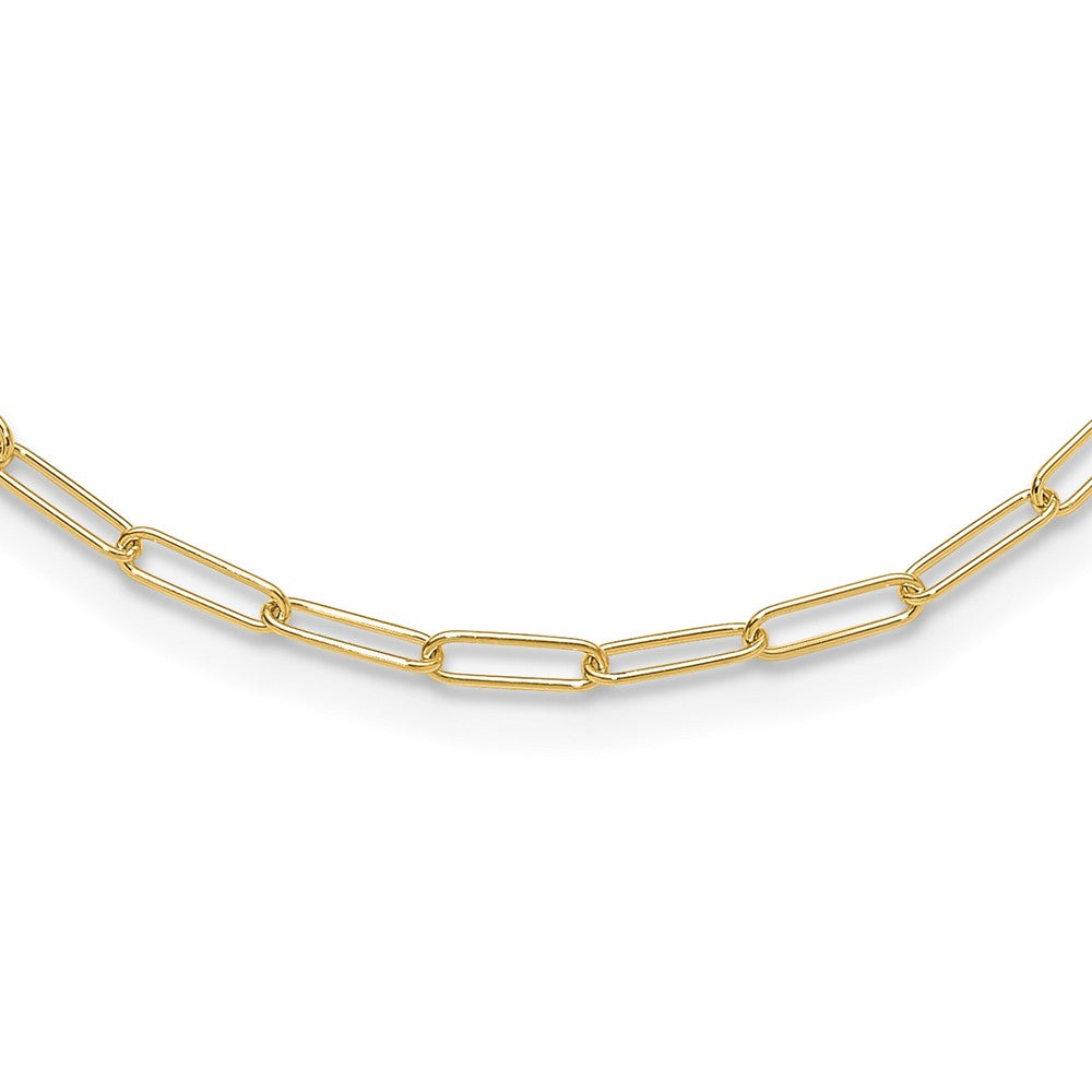 Gold Leslie's 14K 16 Inches Polished Paperclip Link Necklace Model-LF1608Y-16 - Charlie & Co. Jewelry