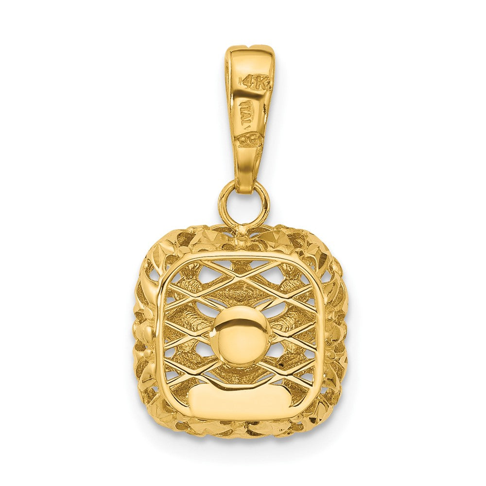 14K Gold Polished Leslie's Puffed Square Pendant - Charlie & Co. Jewelry