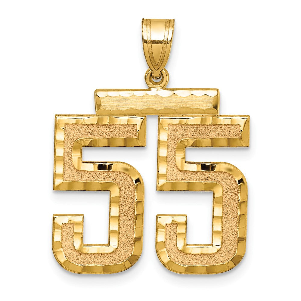 Charlie & Co Jewelry | 14k Large Brushed Diamond-cut Number 55 Charm - Model LN55