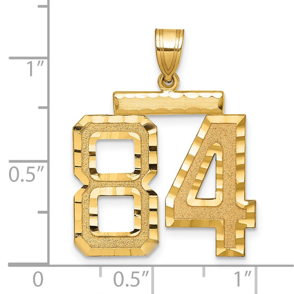 Charlie & Co Jewelry | 14k Large Brushed Diamond-cut Number 84 Charm - Model LN84