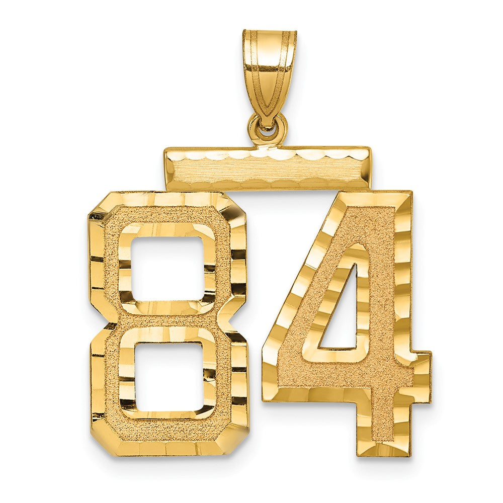 Charlie & Co Jewelry | 14k Large Brushed Diamond-cut Number 84 Charm - Model LN84