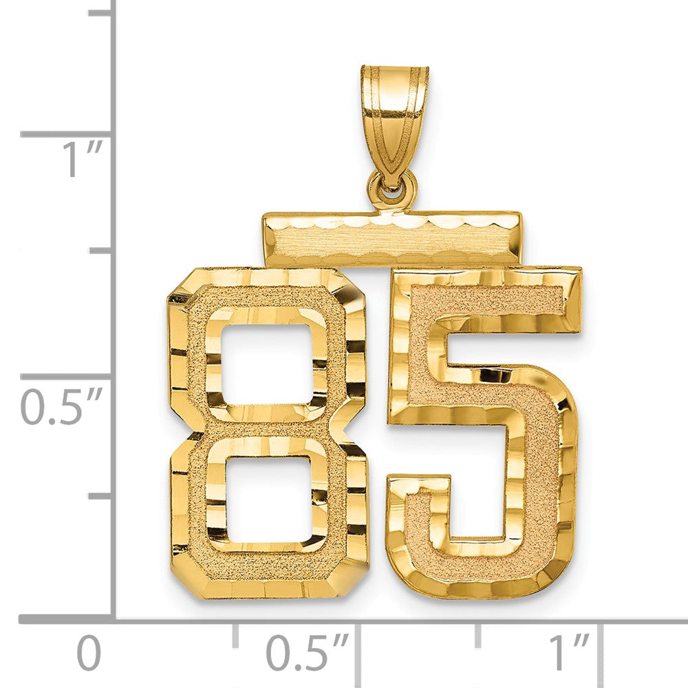 Charlie & Co Jewelry | 14k Large Brushed Diamond-cut Number 85 Charm - Model LN85