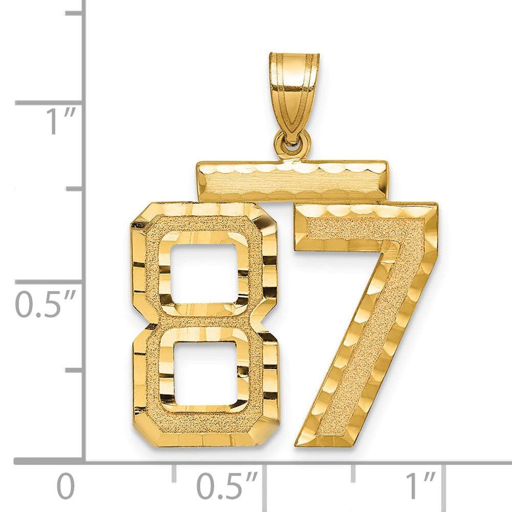 Charlie & Co Jewelry | 14k Large Brushed Diamond-cut Number 87 Charm - Model LN87