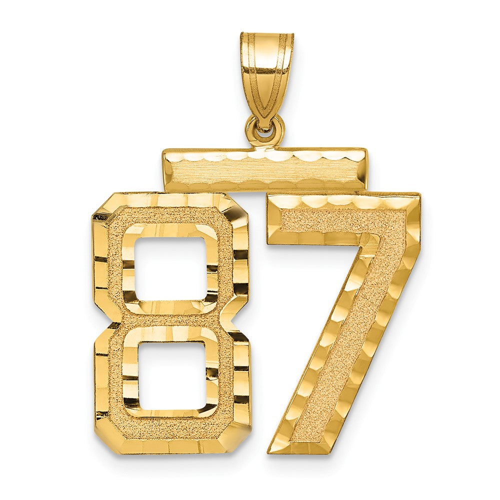 Charlie & Co Jewelry | 14k Large Brushed Diamond-cut Number 87 Charm - Model LN87