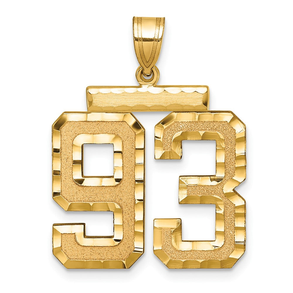 Charlie & Co Jewelry | 14k Large Brushed Diamond-cut Number 93 Charm - Model LN93