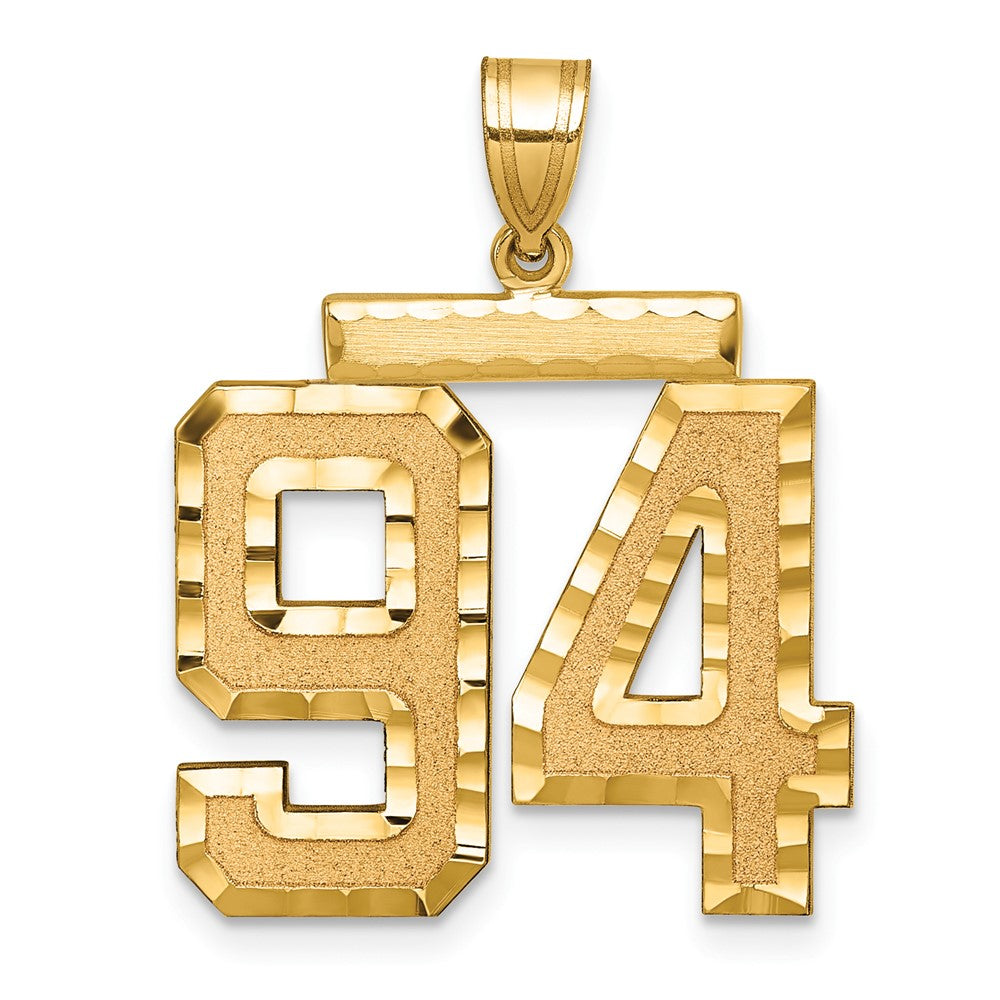 Charlie & Co Jewelry | 14k Large Brushed Diamond-cut Number 94 Charm - Model LN94