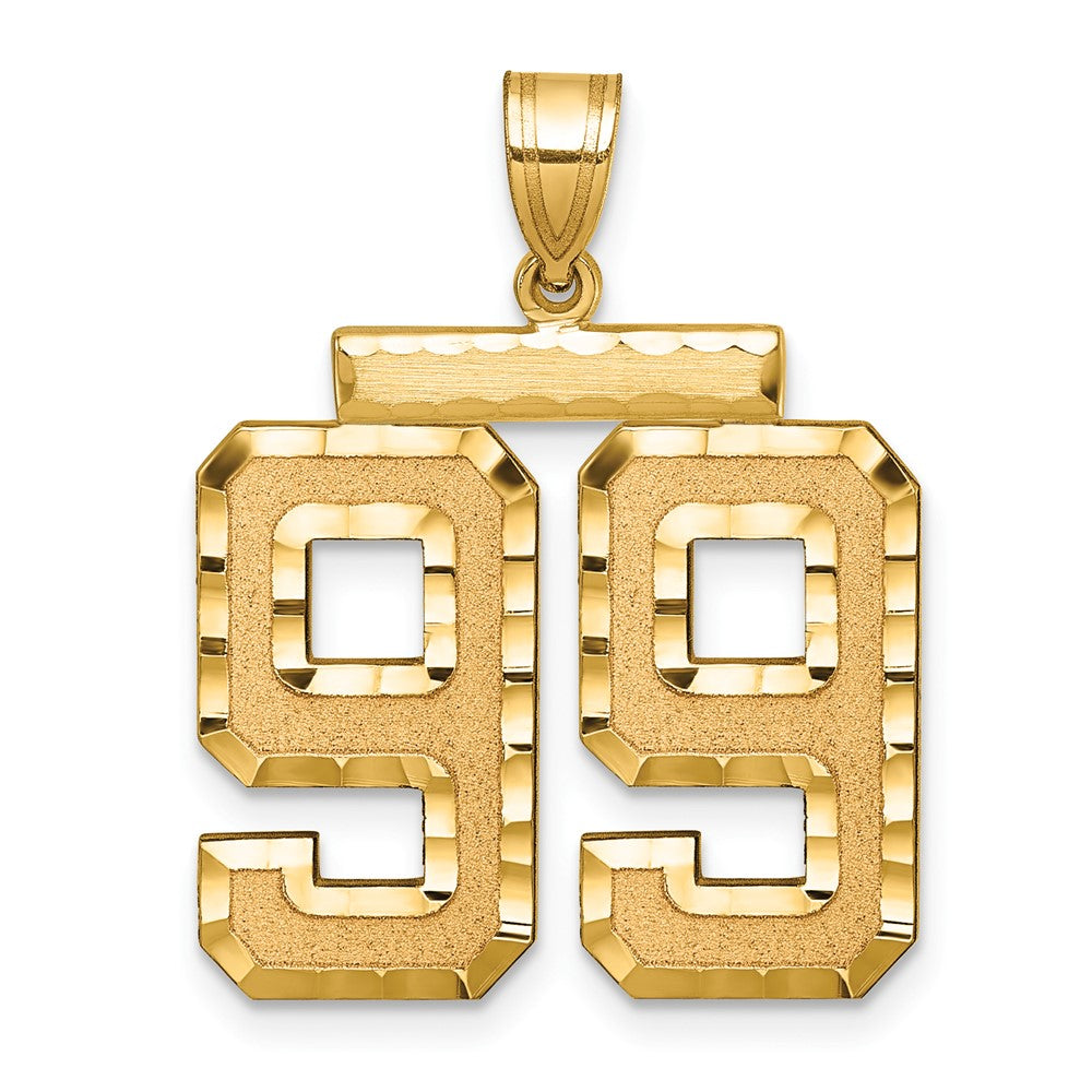 Charlie & Co Jewelry | 14k Large Brushed Diamond-cut Number 99 Charm - Model LN99