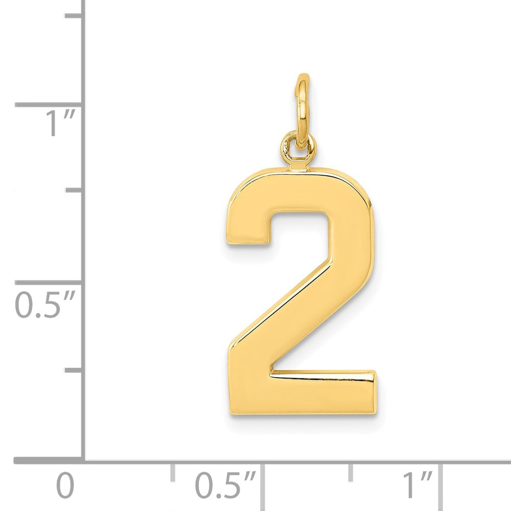 Charlie & Co Jewelry | 14k  Large Polished Number 2 Charm - Model LP02
