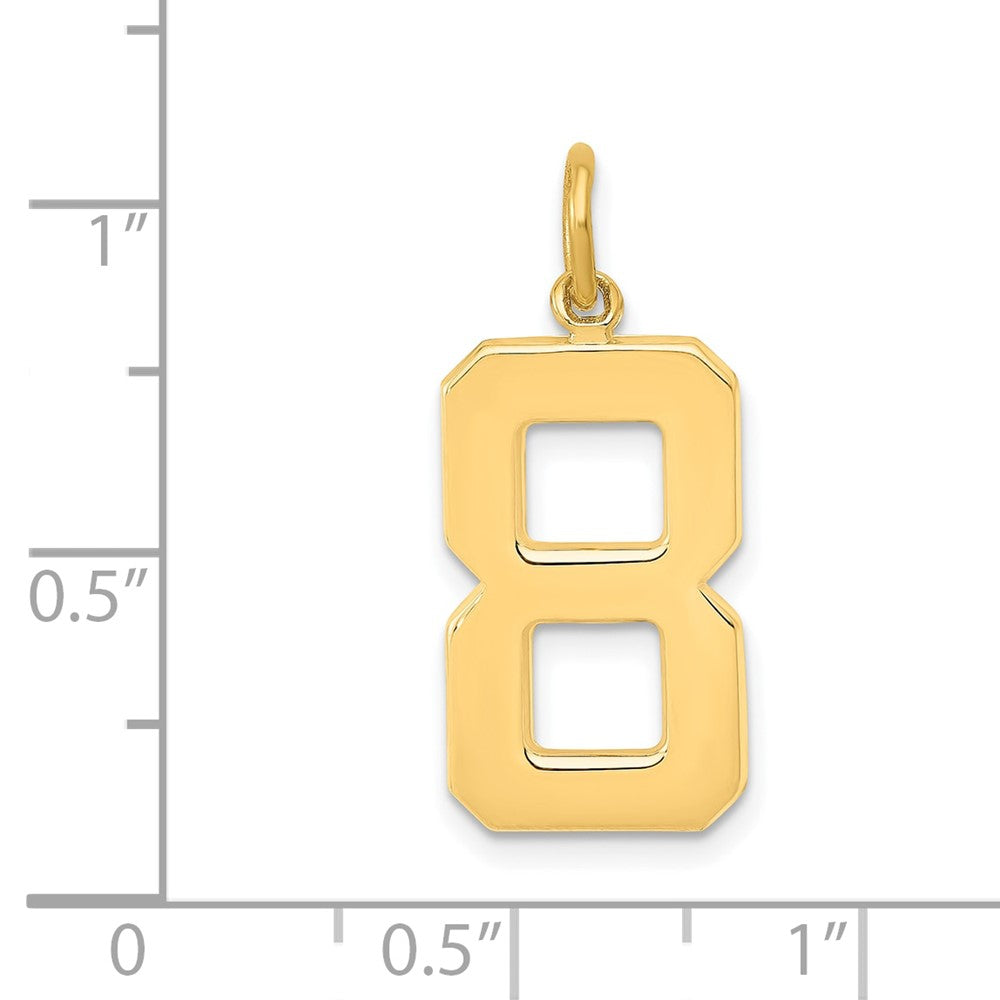 Charlie & Co Jewelry | 14k  Large Polished Number 8 Charm - Model LP08