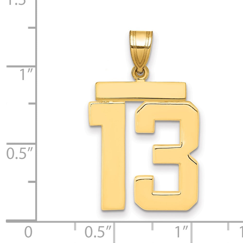 Charlie & Co Jewelry | 14k Large Polished Number 13 Charm - Model LP13