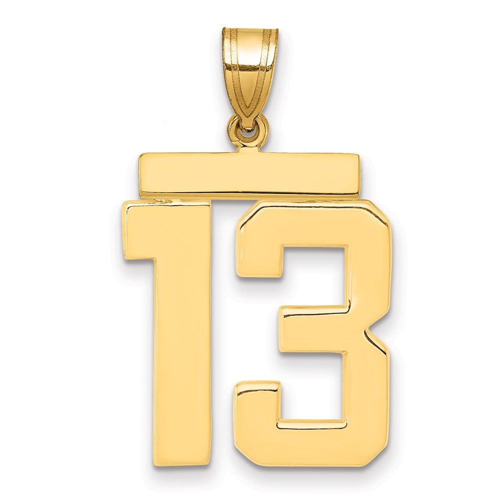 Charlie & Co Jewelry | 14k Large Polished Number 13 Charm - Model LP13