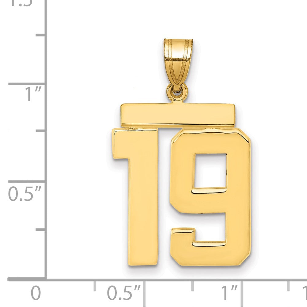 Charlie & Co Jewelry | 14k Large Polished Number 19 Charm - Model LP19