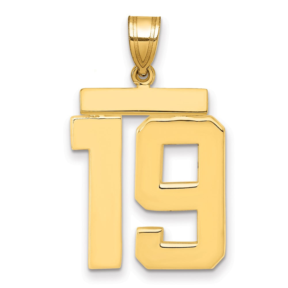 Charlie & Co Jewelry | 14k Large Polished Number 19 Charm - Model LP19