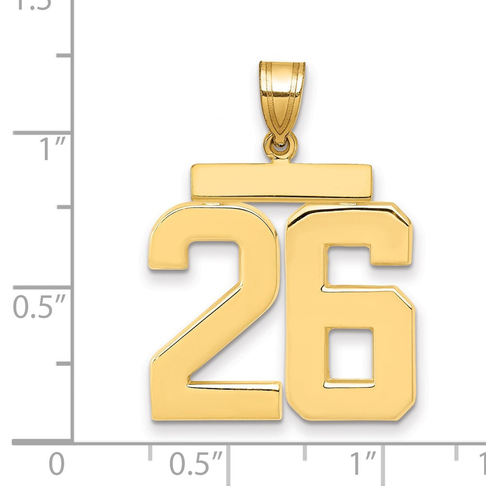 Charlie & Co Jewelry | 14k Large Polished Number 26 Charm - Model LP26
