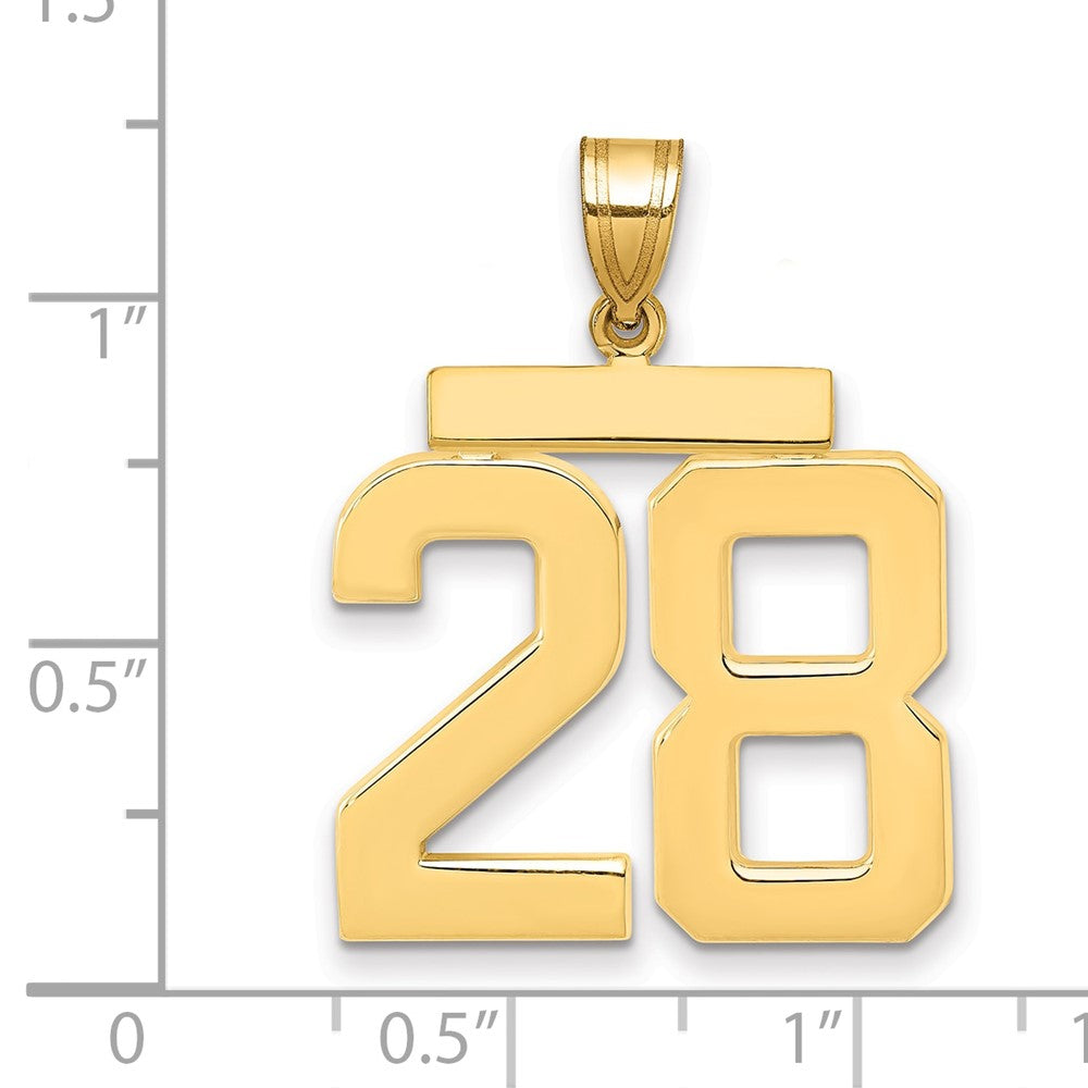 Charlie & Co Jewelry | 14k Large Polished Number 28 Charm - Model LP28