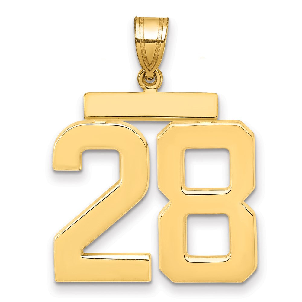 Charlie & Co Jewelry | 14k Large Polished Number 28 Charm - Model LP28