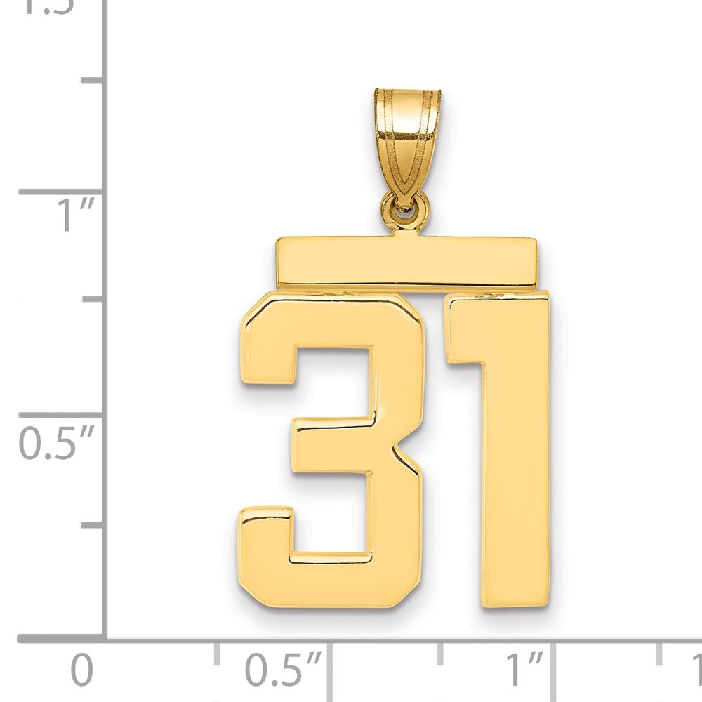 Charlie & Co Jewelry | 14k Large Polished Number 31 Charm - Model LP31
