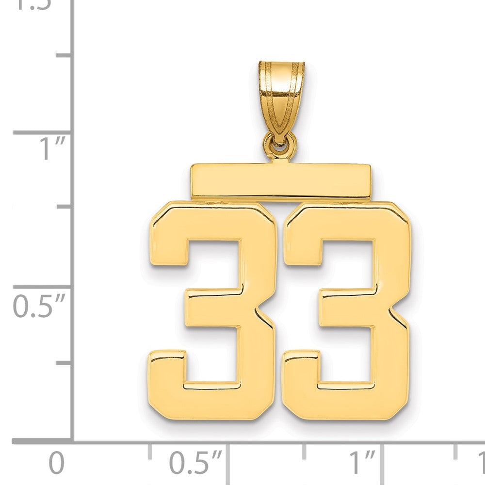 Charlie & Co Jewelry | 14k Large Polished Number 33 Charm - Model LP33