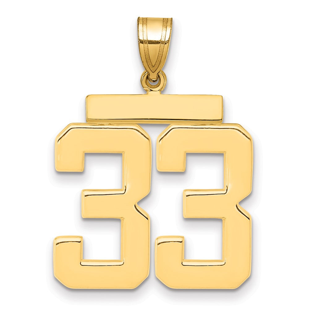 Charlie & Co Jewelry | 14k Large Polished Number 33 Charm - Model LP33