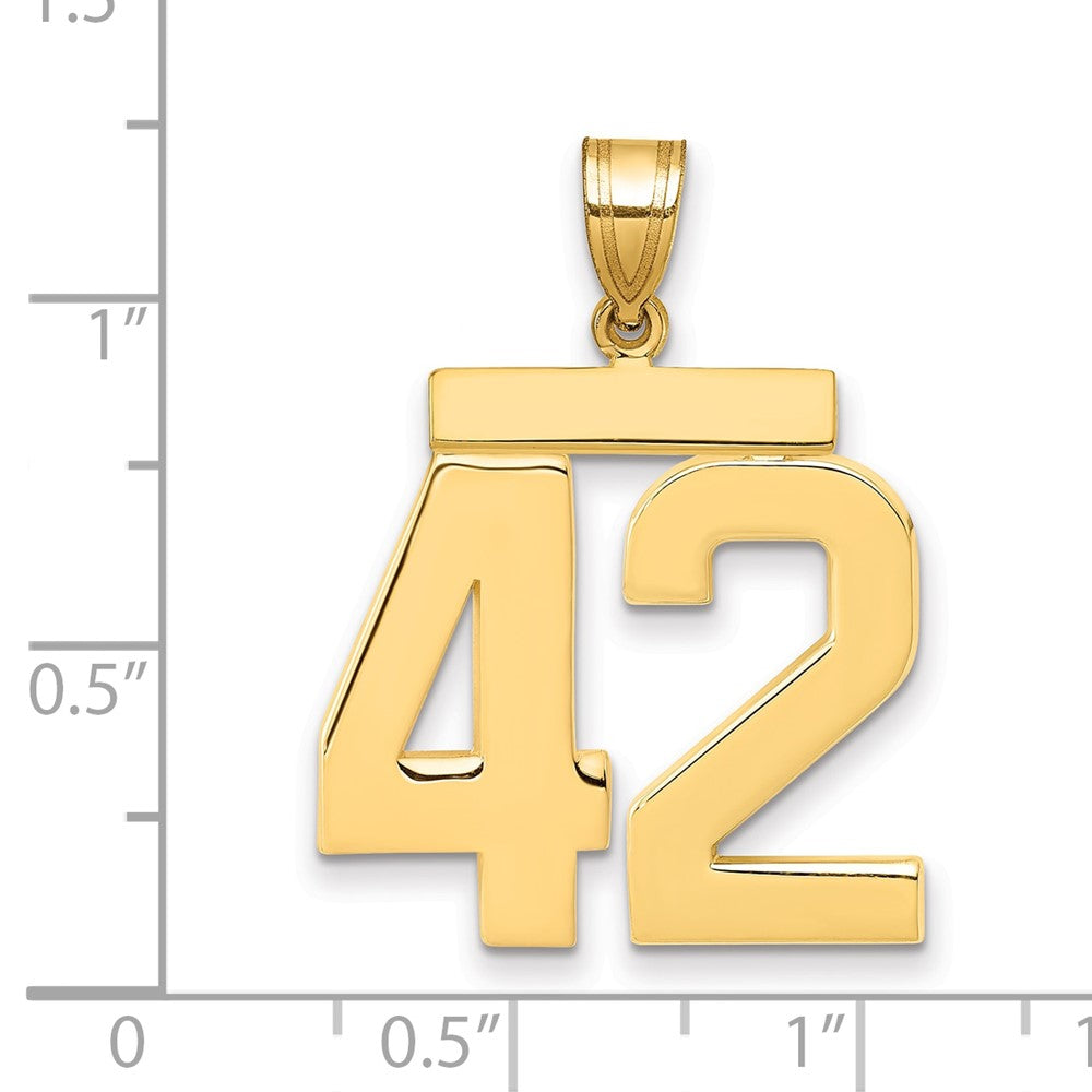 Charlie & Co Jewelry | 14k Large Polished Number 42 Charm - Model LP42