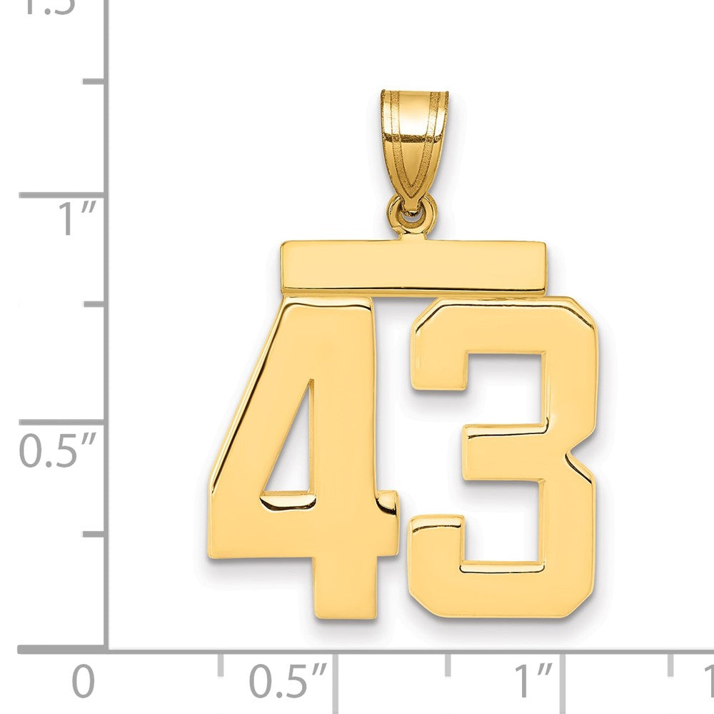 Charlie & Co Jewelry | 14k Large Polished Number 43 Charm - Model LP43