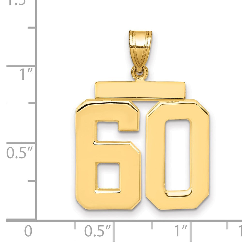 Charlie & Co Jewelry | 14k Large Polished Number 60 Charm - Model LP60