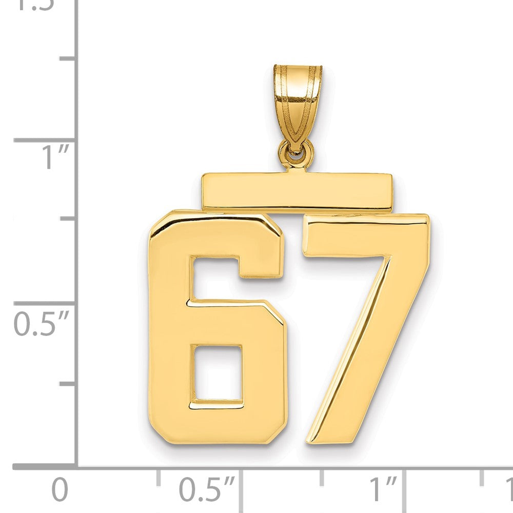 Charlie & Co Jewelry | 14k Large Polished Number 67 Charm - Model LP67