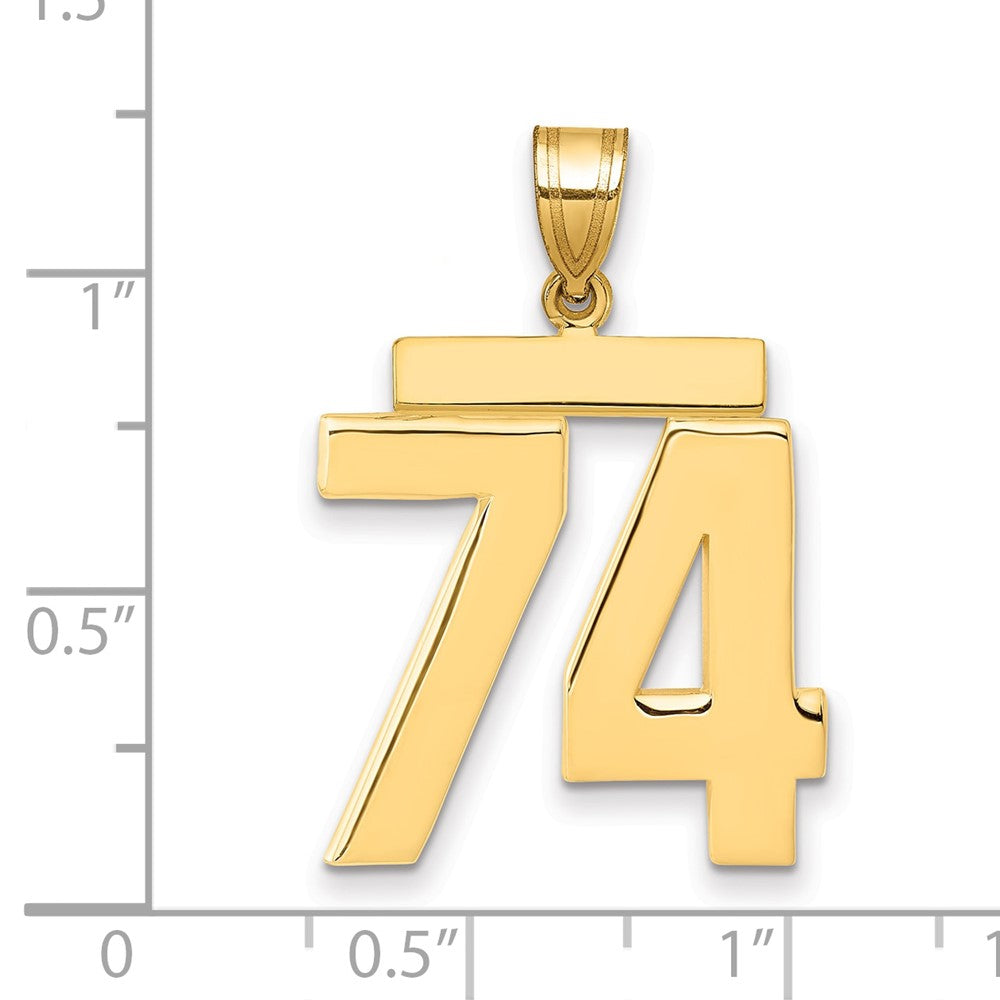 Charlie & Co Jewelry | 14k Large Polished Number 74 Charm - Model LP74