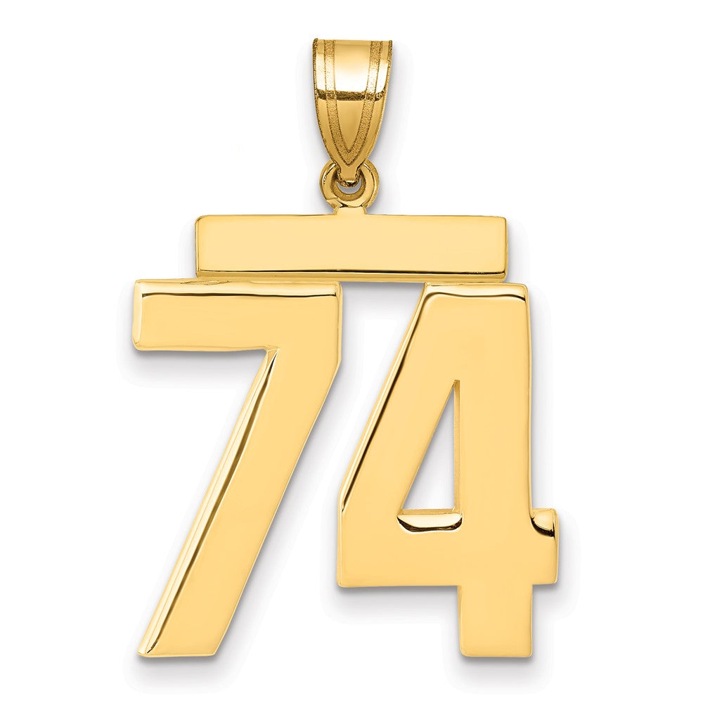 Charlie & Co Jewelry | 14k Large Polished Number 74 Charm - Model LP74
