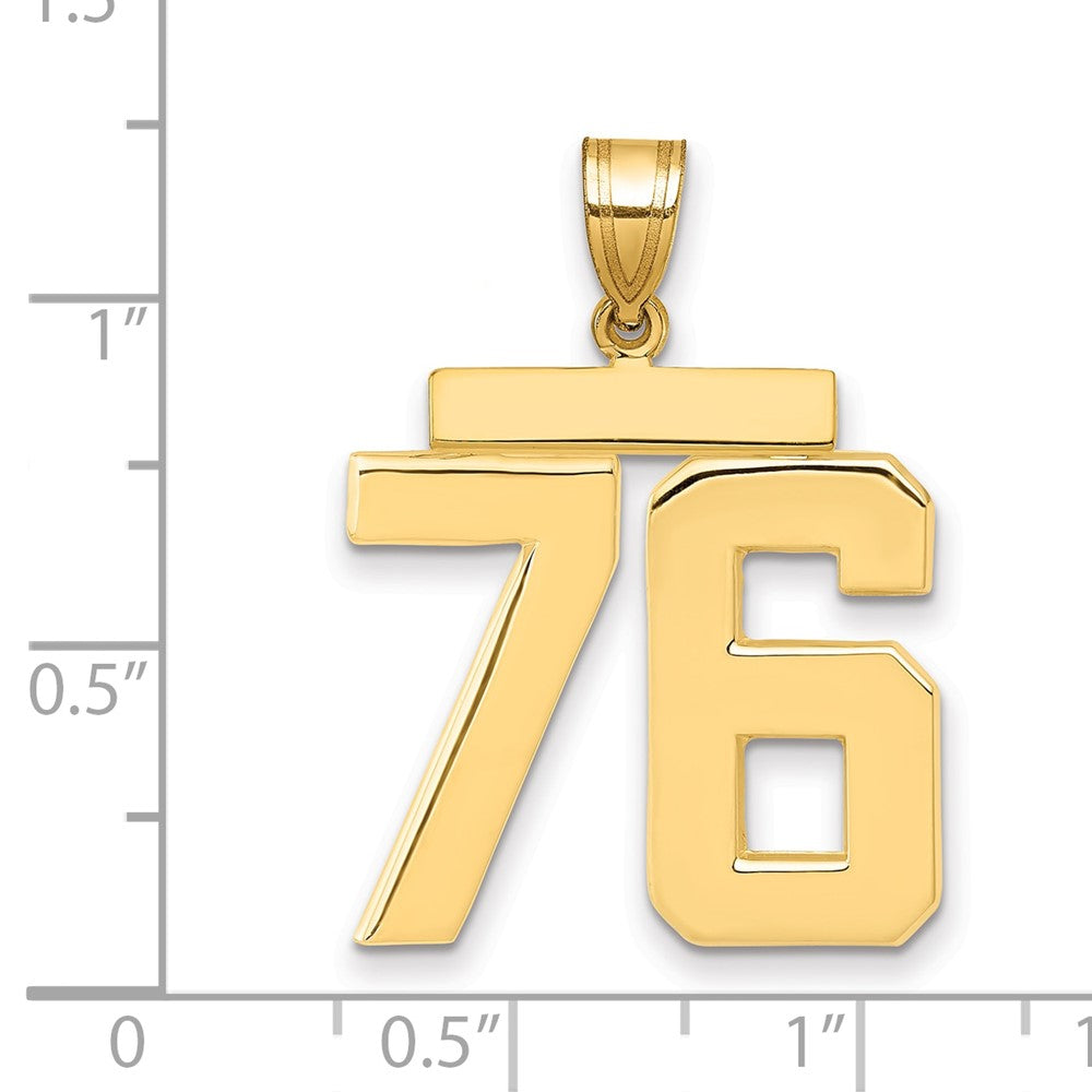Charlie & Co Jewelry | 14k Large Polished Number 76 Charm - Model LP76