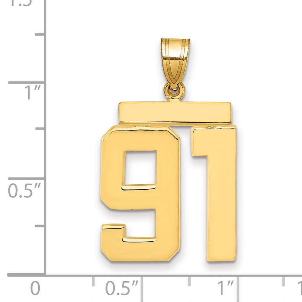 Charlie & Co Jewelry | 14k Large Polished Number 91 Charm - Model LP91