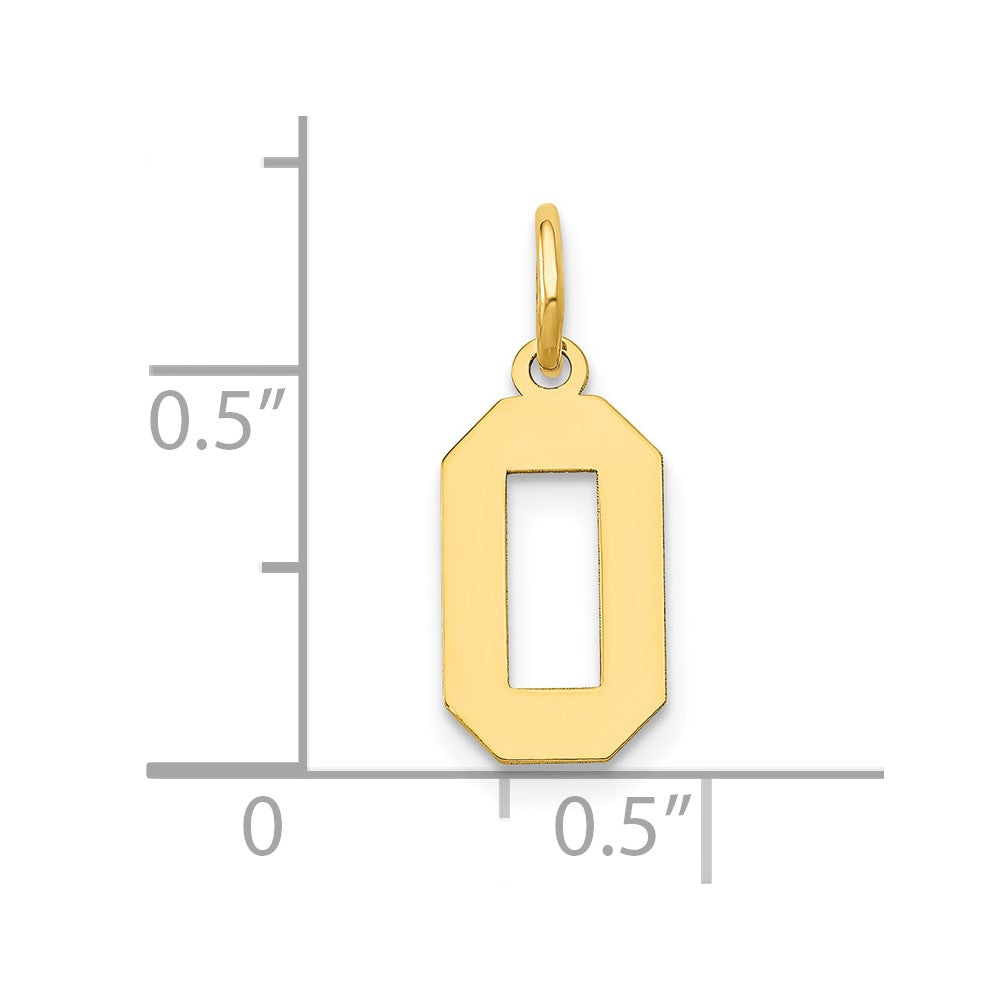 Charlie & Co Jewelry | 14k Small Polished Number 0 Charm - Model LS00