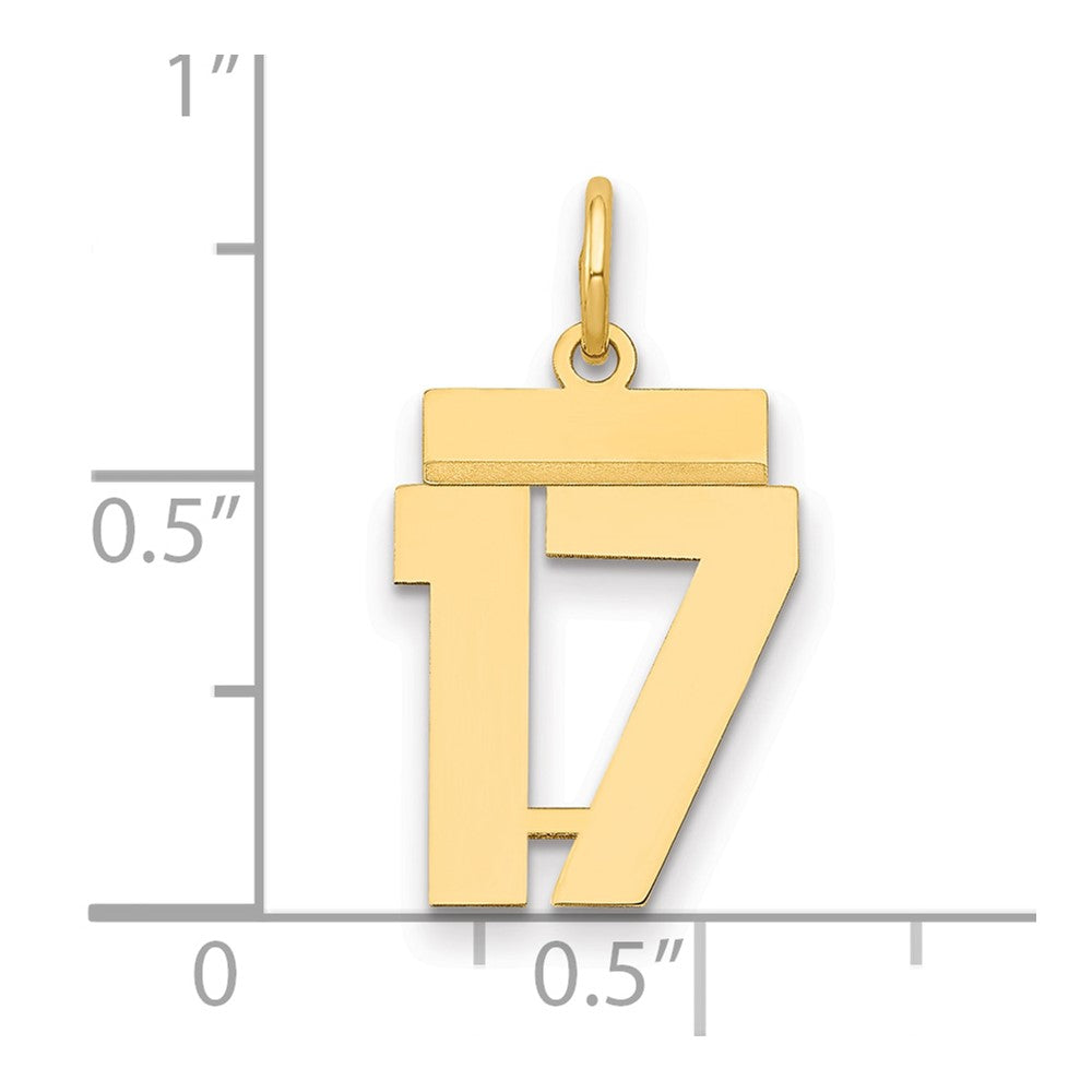 Charlie & Co Jewelry | 14k Small Polished Number 17 Charm - Model LS17