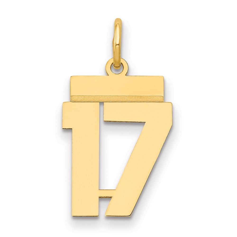 Charlie & Co Jewelry | 14k Small Polished Number 17 Charm - Model LS17