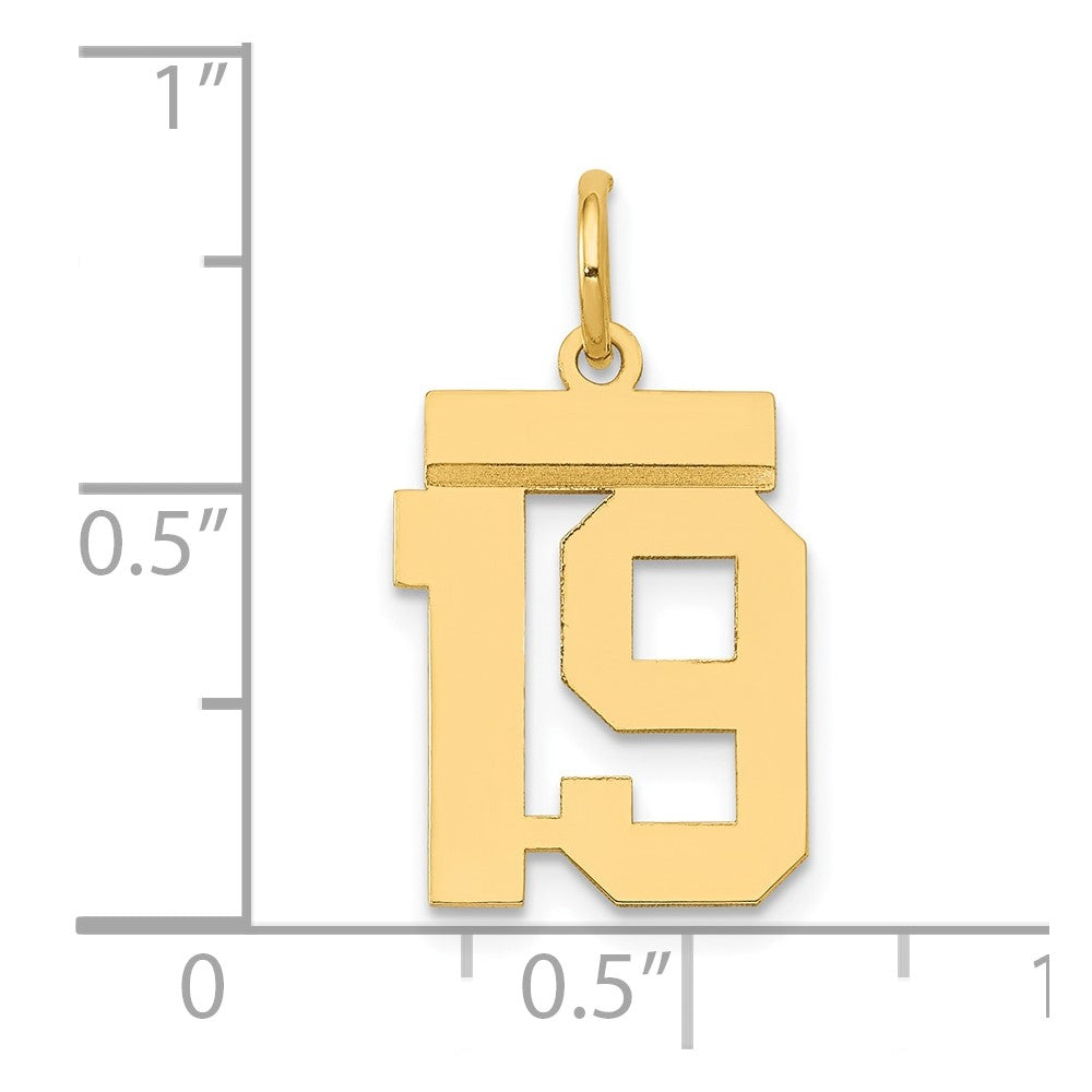 Charlie & Co Jewelry | 14k Small Polished Number 19 Charm - Model LS19