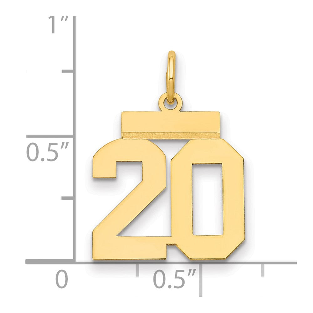 Charlie & Co Jewelry | 14k Small Polished Number 20 Charm - Model LS20