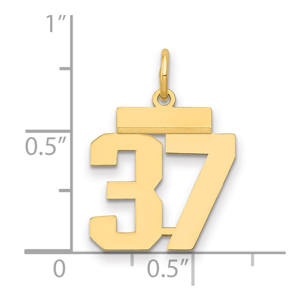 Charlie & Co Jewelry | 14k Small Polished Number 37 Charm - Model LS37
